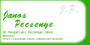 janos pecsenye business card